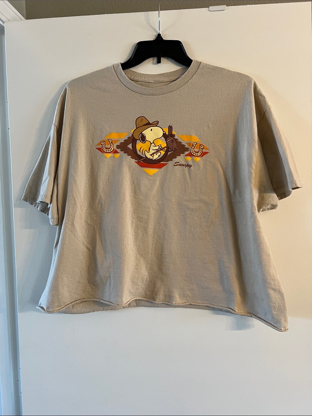 Peanuts Snoopy Western Graphic Tee in Tan